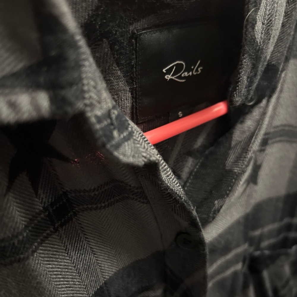 Rails Star Patterned Black and Gray Men's Shirt - Picture 2 of 3